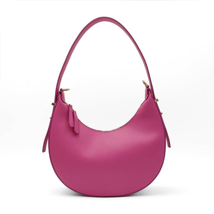 Lædertaske „Luna“, Fuchsia for engroshandel hos LaTalia