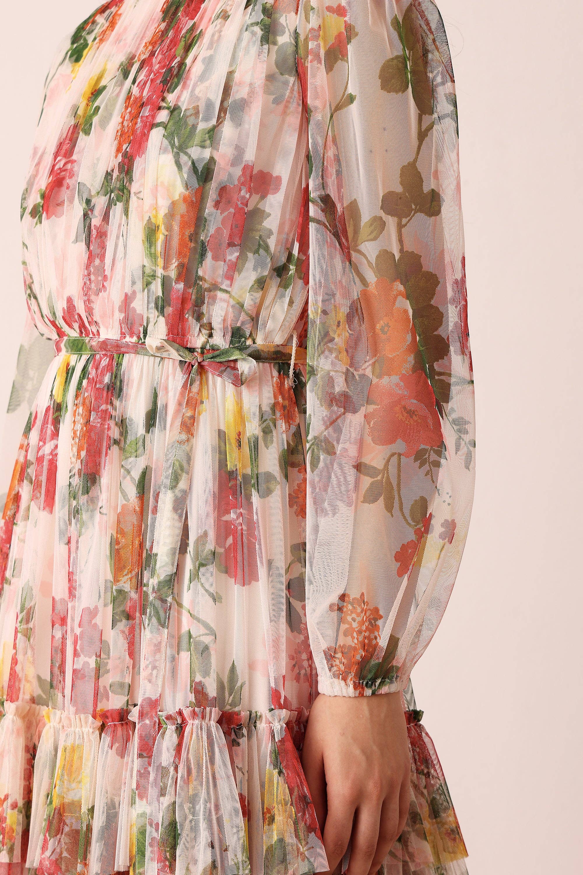 Rebecca Midi Dress in Cream Floral for wholesale on Faire7