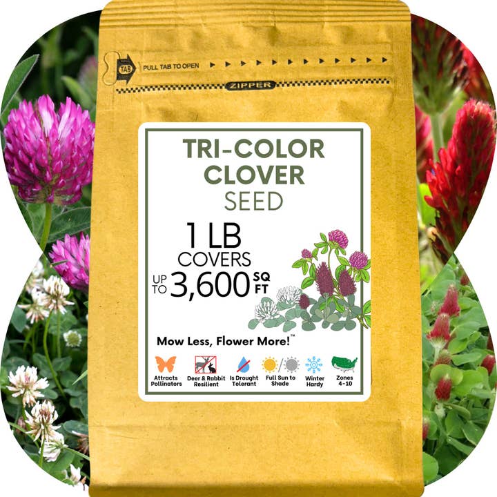 Flawn Seed Kits - Wholesale Plant Seeds - Tri-Color Clover Seed Mix Pouches8