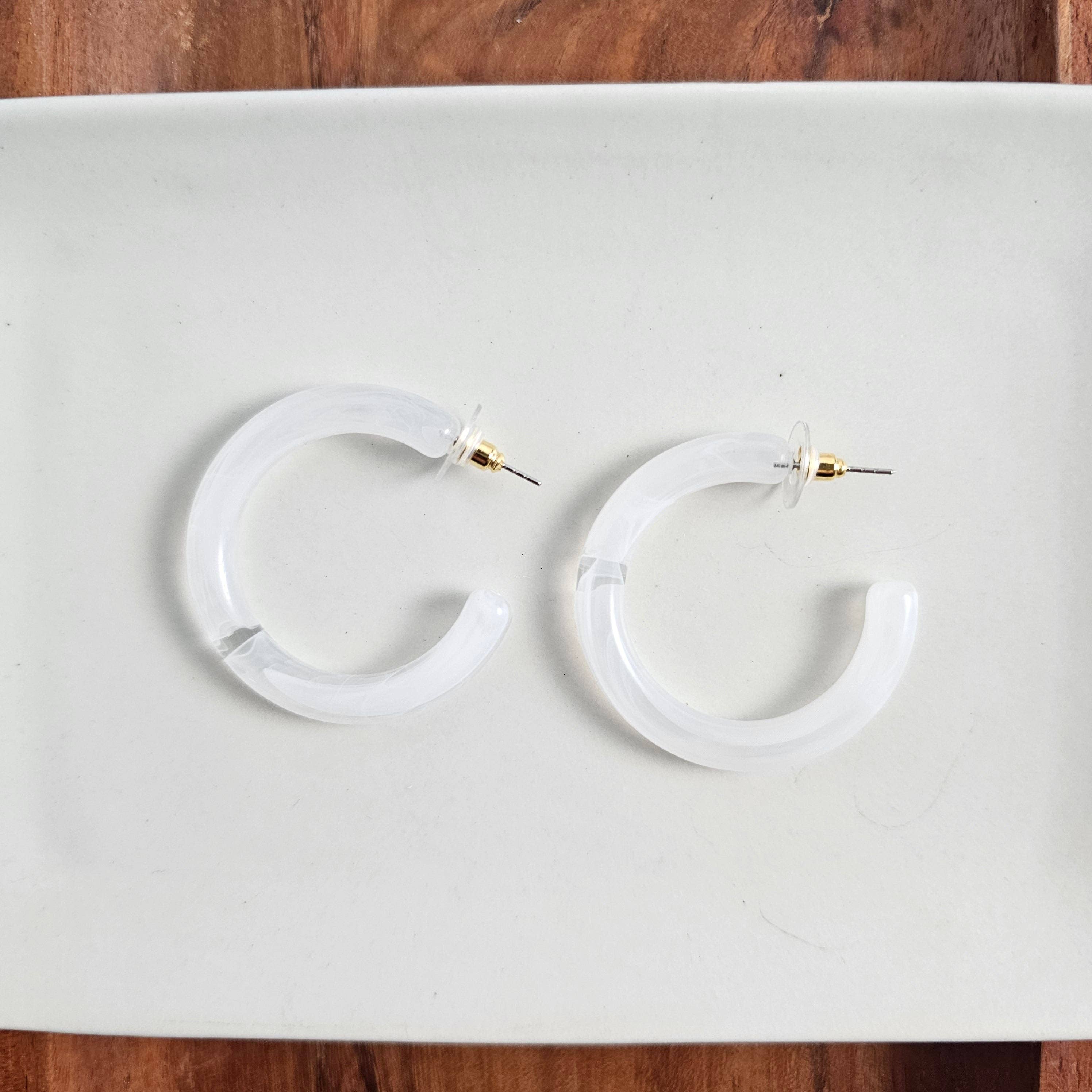 Spiffy & Splendid - Wholesale Hoop Earrings - Josie Hoops - White // Jewelry, Earrings, Gift0