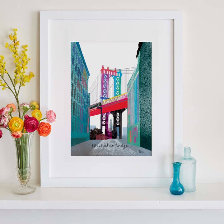 New York Art, Manhattan Bridge, amerikanische Skyline für den Großhandel von I Drew This