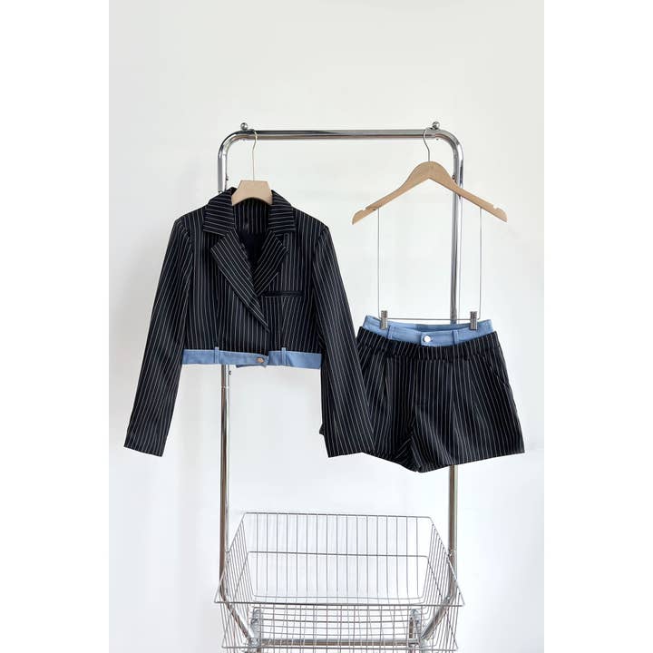 XHHH Inc - Wholesale Top & Pant Set (NOT Loungewear) - Women's - Contrast Jacket and Shorts Sets