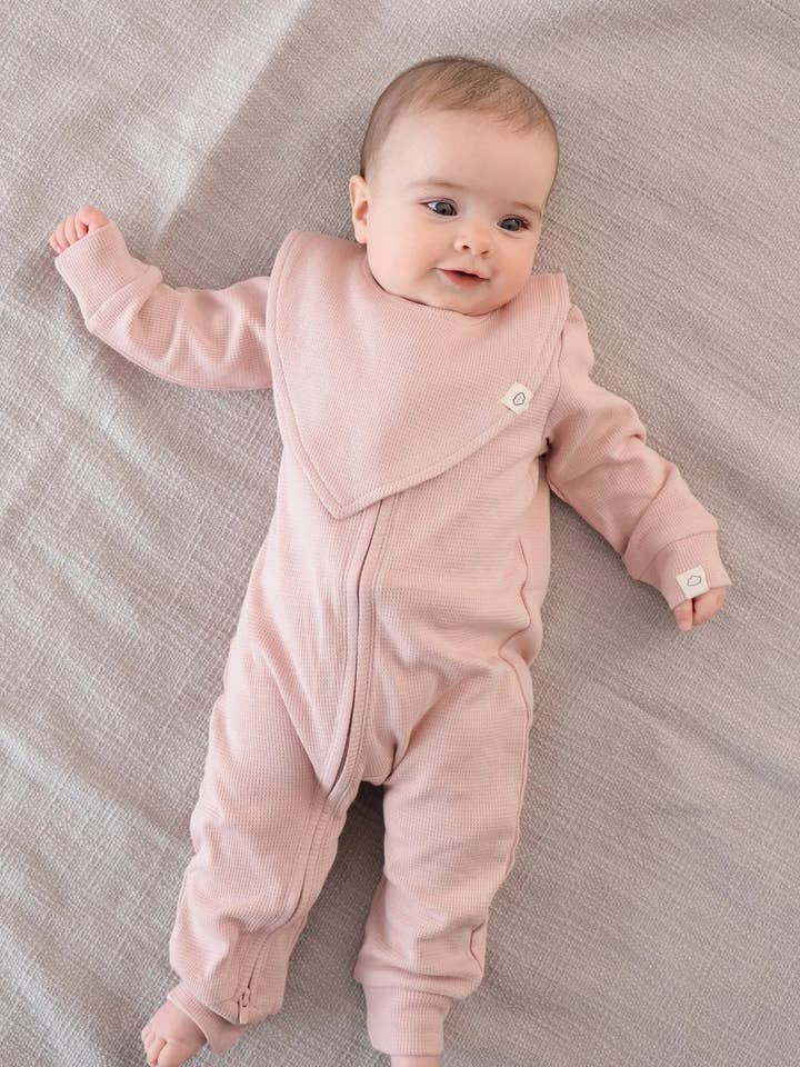 Organic Cotton Waffle Triangle Bib - Lavender for wholesale by Lūmmi in Colour Babywear