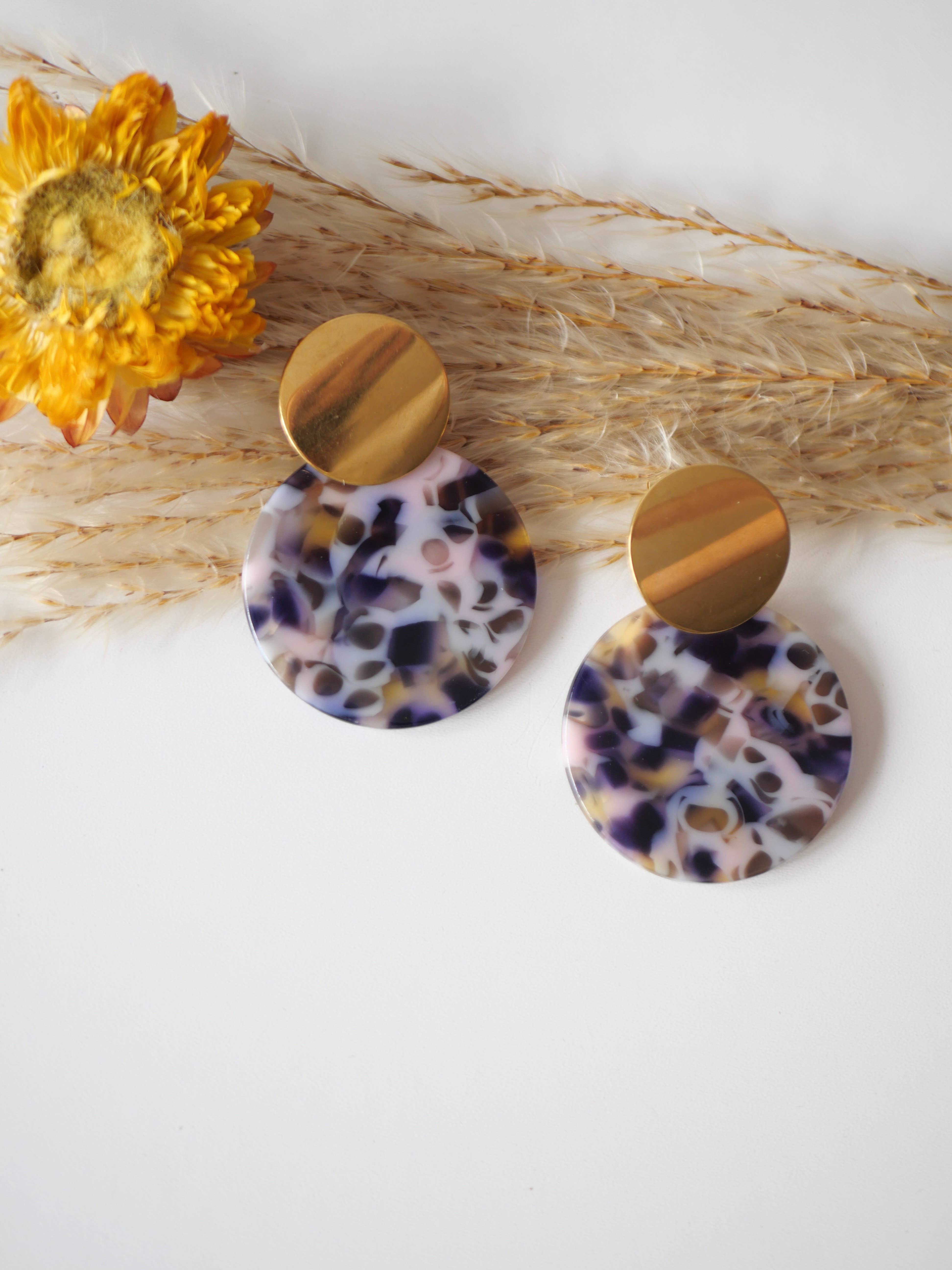 Azeria Création - Venta al por mayor Pendientes colgantes - Pendientes Pia con gancho de acero inoxidable y hebilla de acetato11