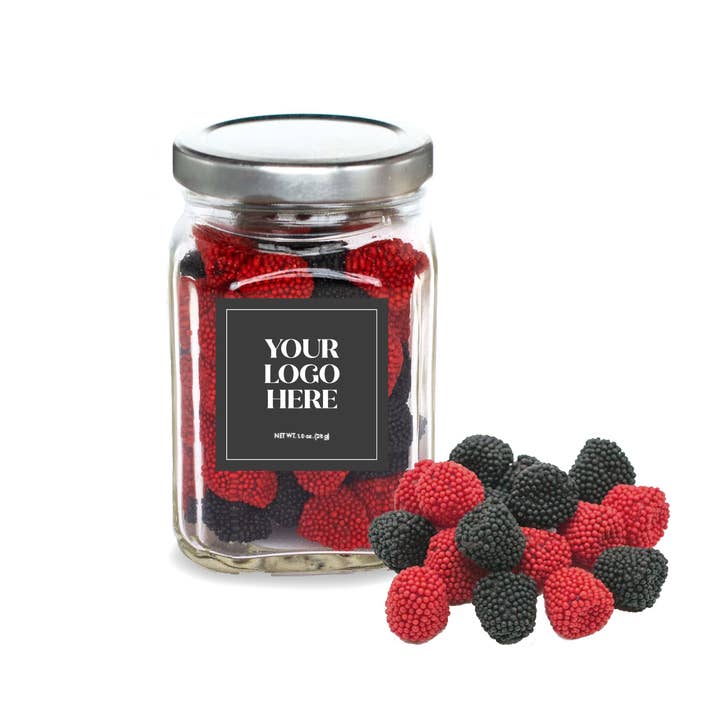 Classic Glass Jar, Raspberries & Blackberries (48 count) for wholesale by In-Room Plus