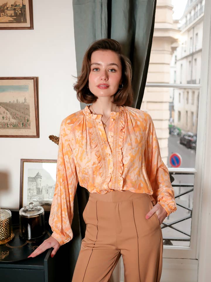 Blouse imprimé à volants - 4852T-TIFFANY pour la vente par LOVIE & CO