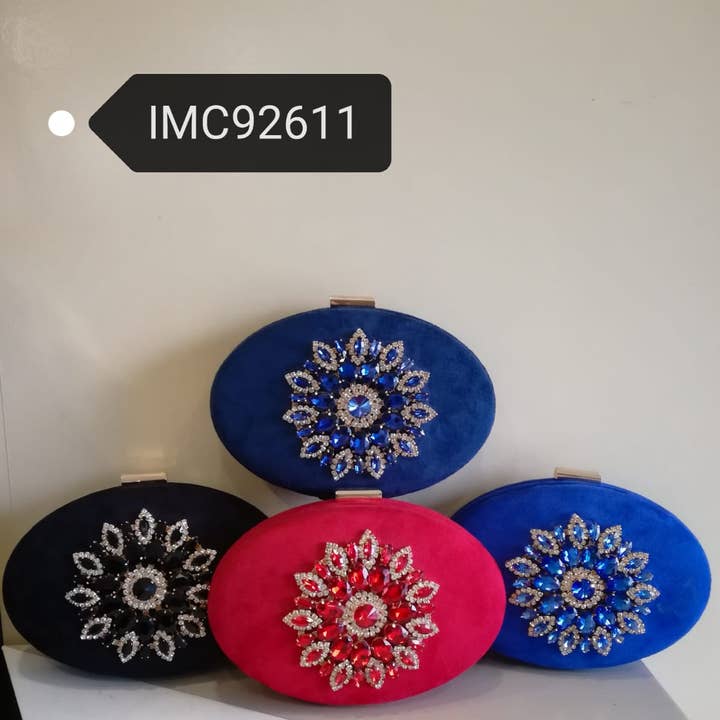 MIA LAROUGE - Wholesale Clutch Bag - Women's - PARTY BAGS, WITH STONE DETAILS ON THE FRONT.0