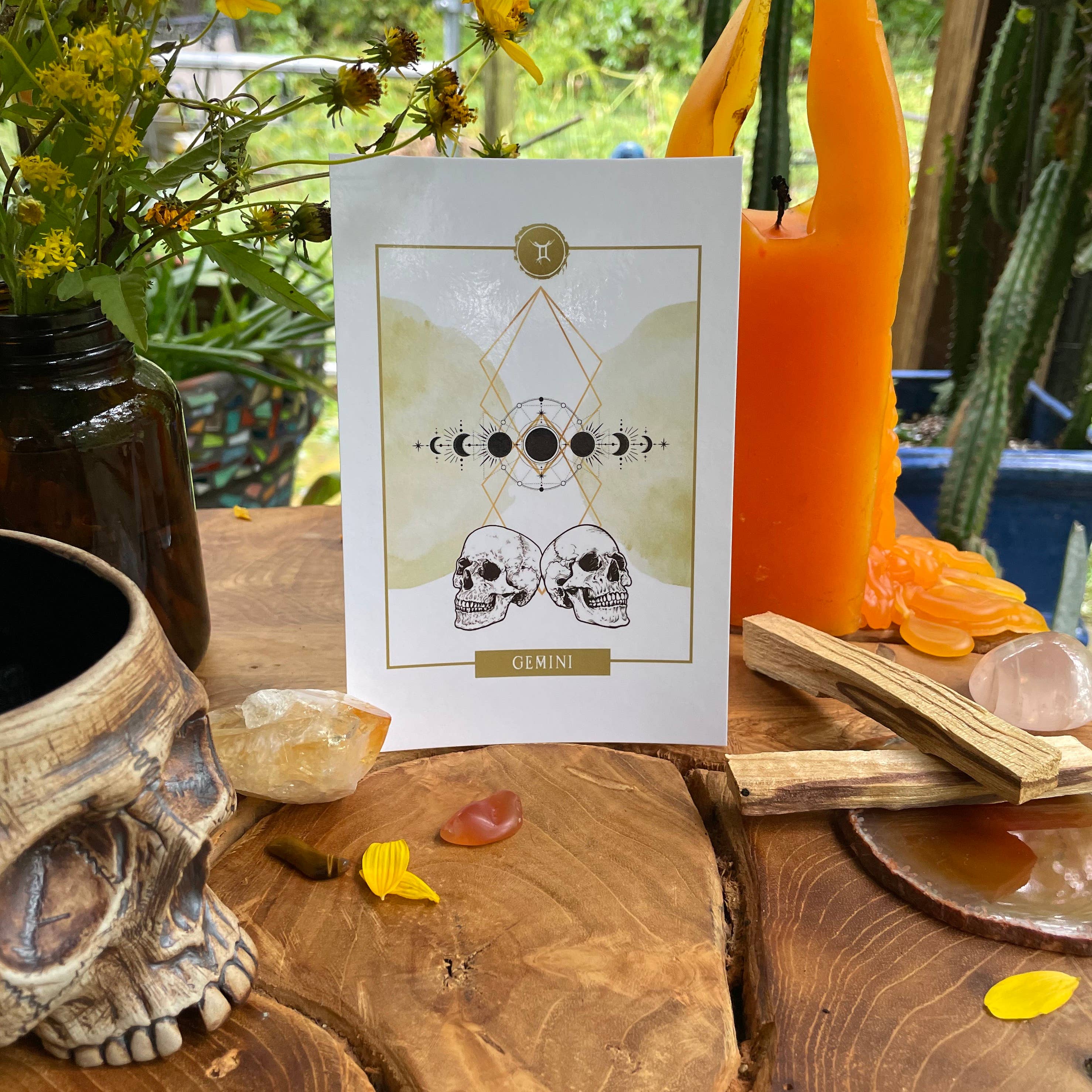 Heather Gerni Art & Design - Wholesale Postcard - ZODIAC POSTCARD - GEMINI2