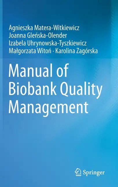 Books by splitShops - Wholesale Medical Health Book - Manual of Biobank Quality Management - Hardcover0
