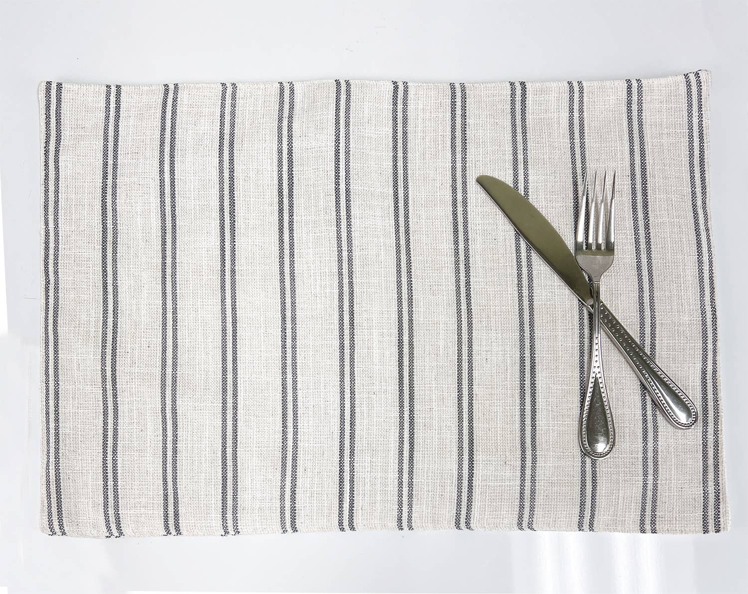 Fennco Styles - Vente Sets de table - Napperon moderne à rayures en lin et polyéthylène3