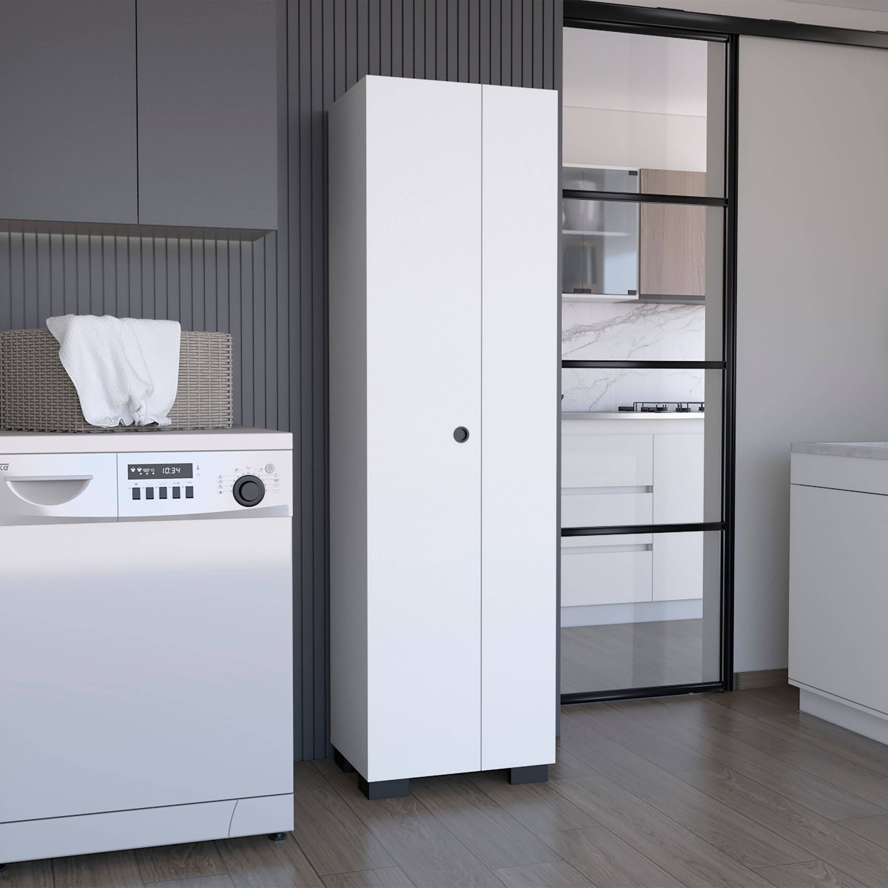 Blank Lake Bathroom Column in melamine with 2 doors and 6 shelves for wholesale on Faire0