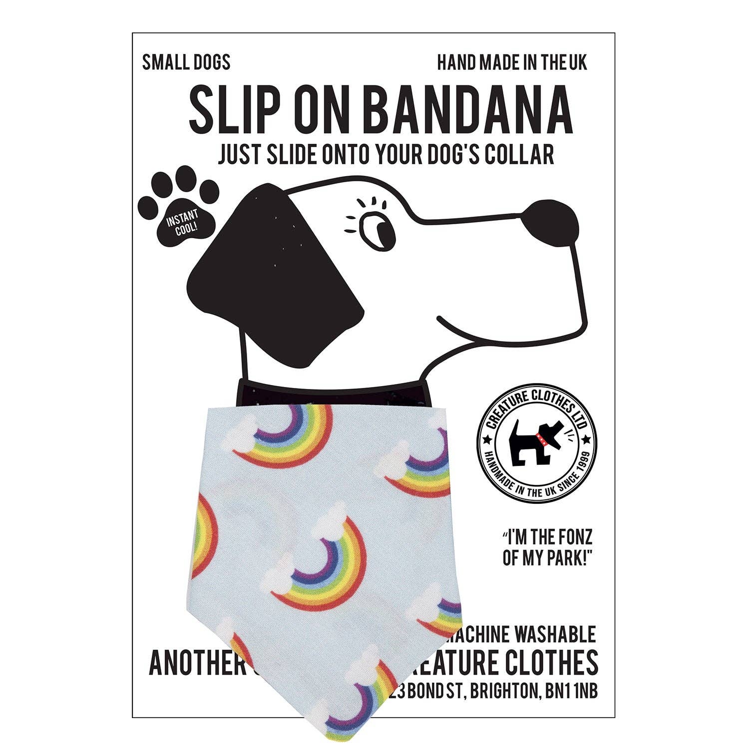 Creature Clothes – wholesale Pet bandana – Dog – Slip on Dog Bandana in Rainbow Sky0
