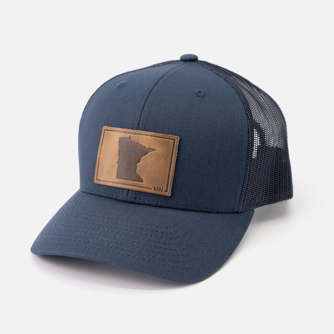 Range Leather Co. - Wholesale Trucker Hat - Unisex - Minnesota Silhouette Hat | Leather Patch Trucker Hat4