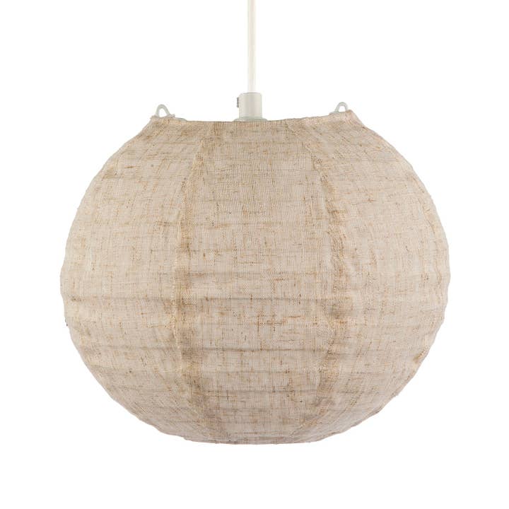Happy Homewares – wholesale Lampshade – Chic Natural Linen Fabric Oatmeal Spherical Pendant Lighting Shade4