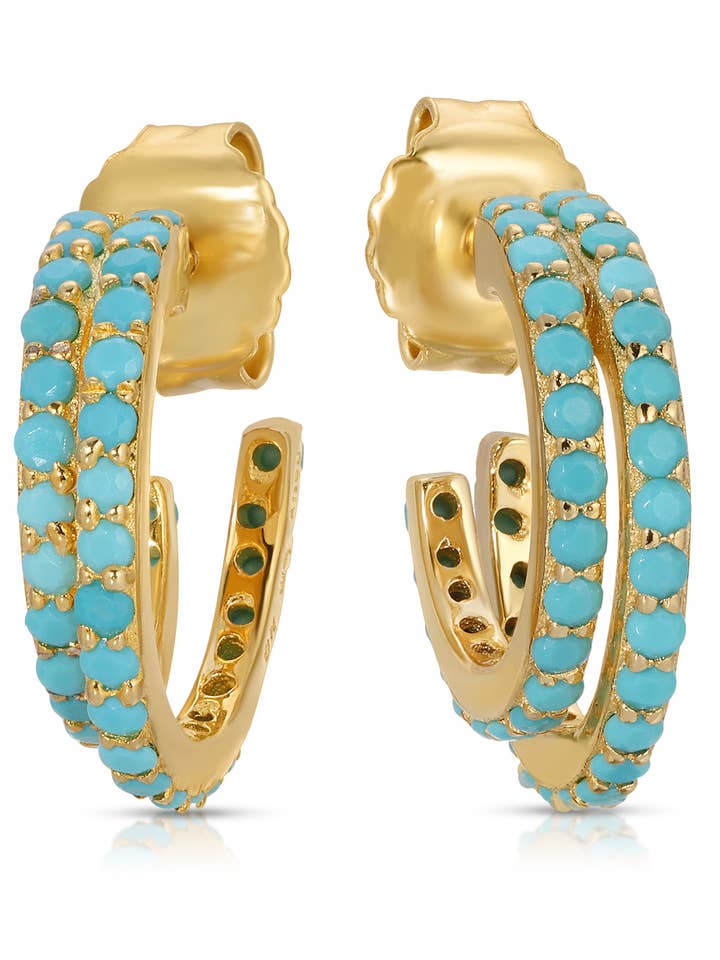 EVIL TWIN HUGGIES i turkos 14K vermeil för wholesale av Native Gem