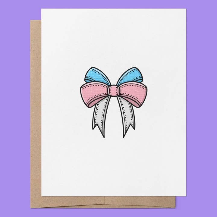 That Queer Card Co - Wholesale Everyday Greeting Card - Transgender Bow | LGBTQ+ Trans Blank Everyday Greeting Card2