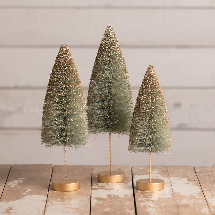 Bethany Lowe Designs - Wholesale Christmas Decoration - Dreams of Sage Fall Bottle Brush Trees S3