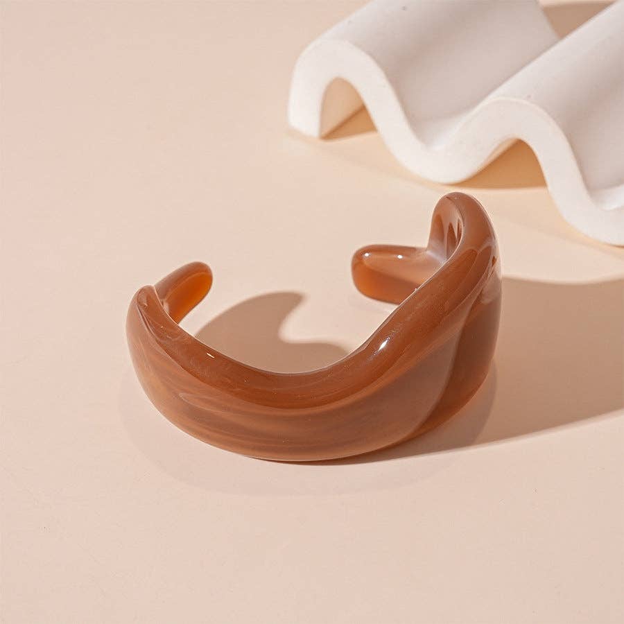 alberalkirk - Wholesale Cuff Bracelet - Freeform Acrylic Cuff Electroplated Open Retro Heft S5P0731