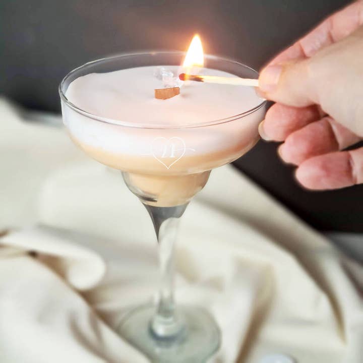 21st Birthday Cocktail Glass Candle for wholesale by Afewhometruths