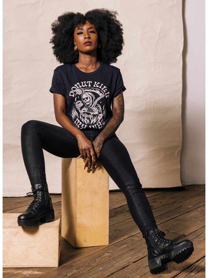 Pyknic - Wholesale Screen Printed T-Shirt - Unisex - Donut Kill My Vibe T-Shirt