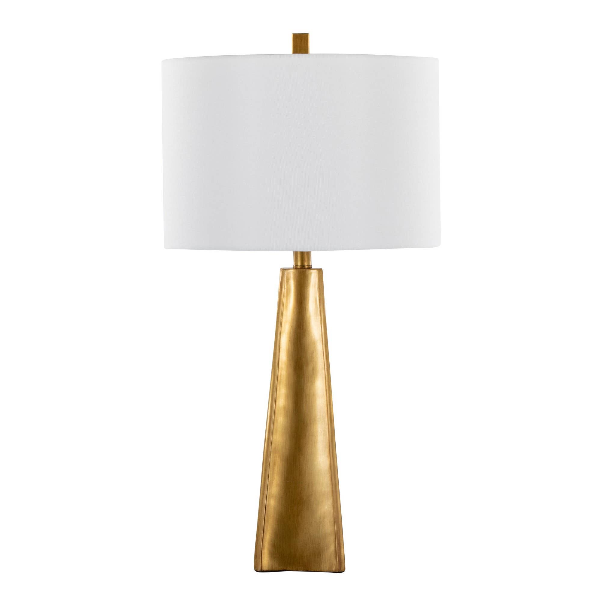 Gold Poyresin White Linen Pompeii 29" Polyresin Table Lamp for wholesale on Faire2