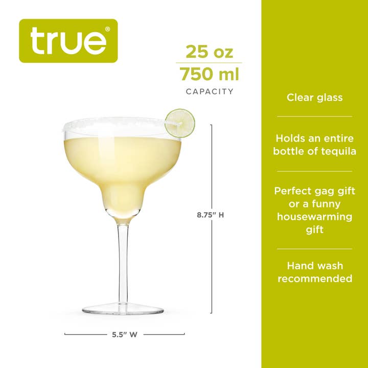 TRUE - Wholesale Cocktail/Liquor Glass - Grande Gulp Large Full Bottle Capacity Margarita Glass4