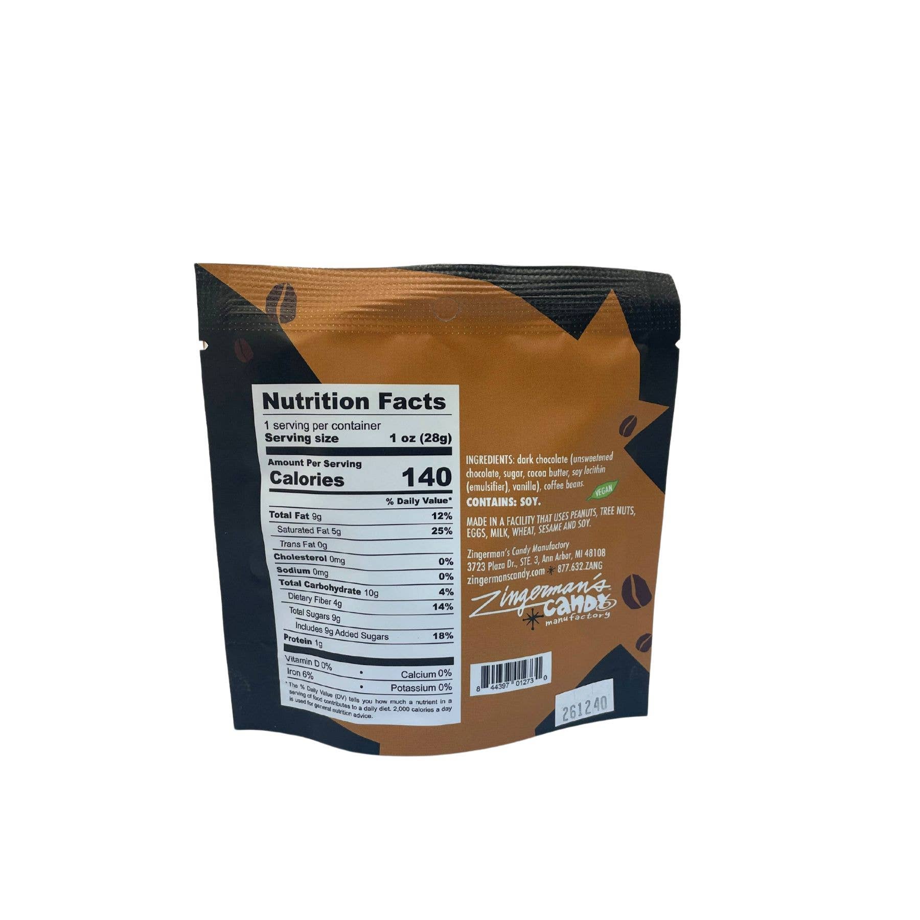 Zingerman's Candy Manufactory - Wholesale Chocolate Covered Sweets - Chocolate Covered Espresso Beans - 1oz Pouch1