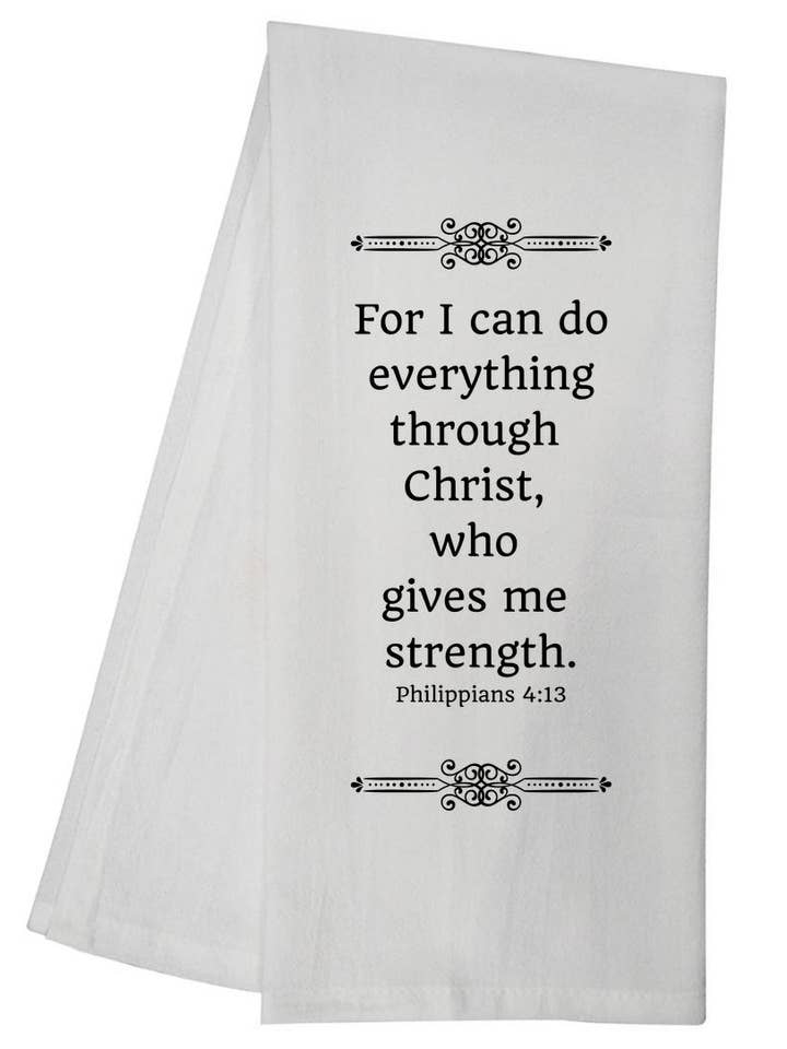 Philippians 4:13 Tea Towel Christian Faith Gift 5516 GGTT247 for wholesale by Sal Et Lux