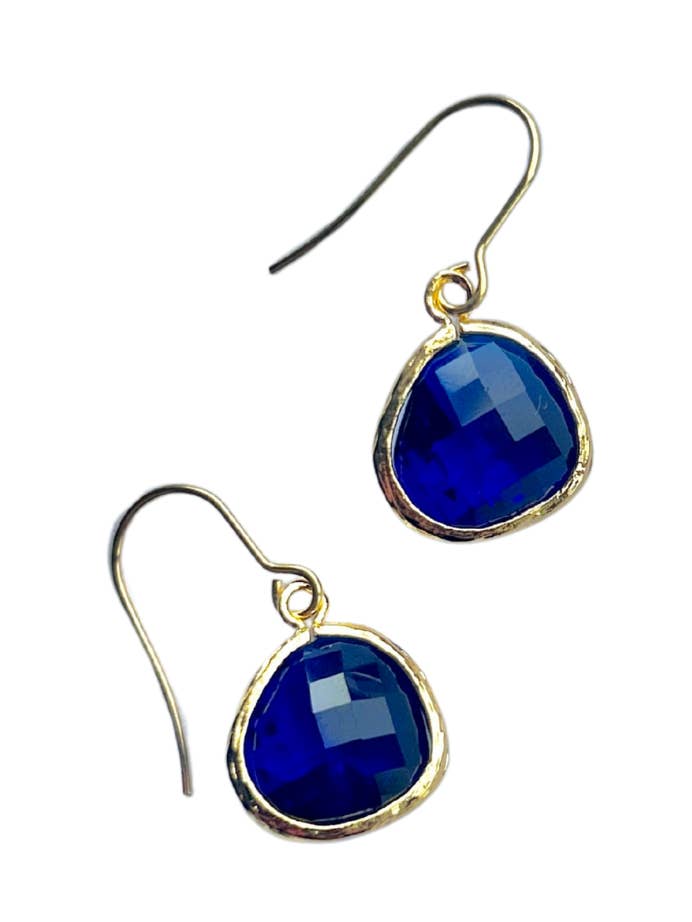 Deep Blue Ocean gemstone earrings for wholesale by Amber Leaf Jewellery