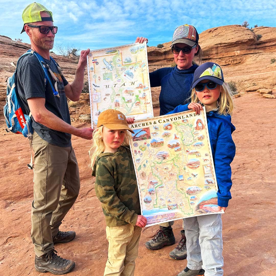 XPLORER MAPS - Wholesale Map - Arches and Canyonlands National Parks Hand-Drawn Map1