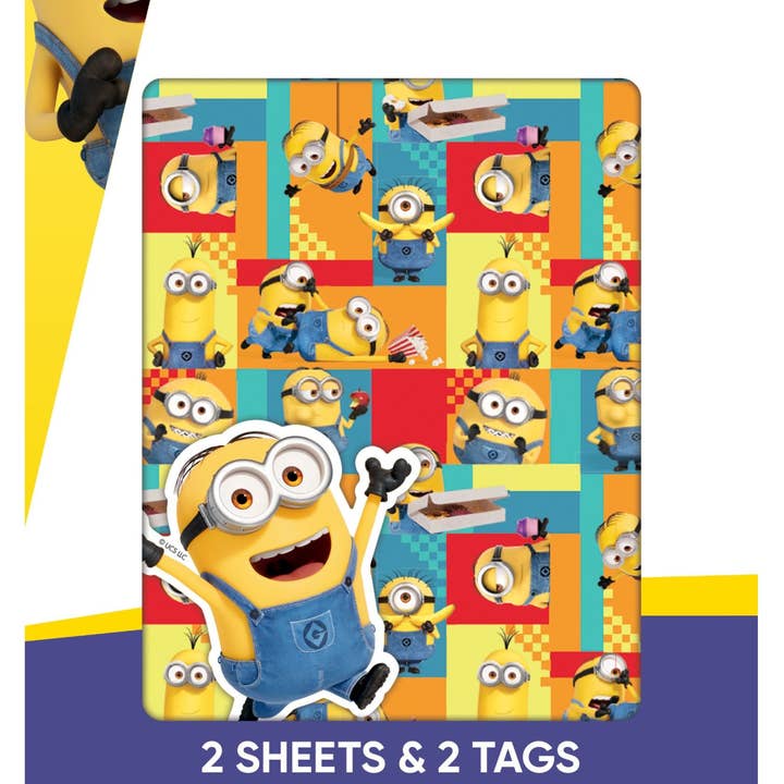 Despicable Me 2 Sheets & 2 Tags Gift Wrap for wholesale by Danilo Promotions Ltd