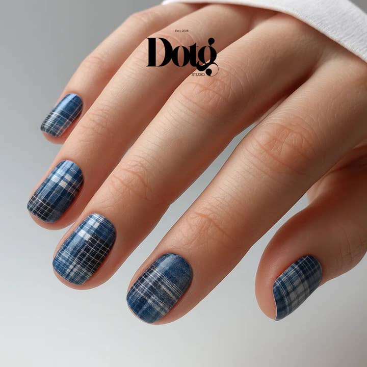 Denim Patchwork Nail Wraps DIY Fashionable Manicure Stickers for wholesale by Design on The Go Studio