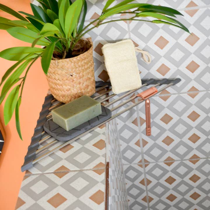 Me Mother Earth - Wholesale Kitchen storage/organiser - Corner Roll-Up Sink Rack | Shower Rack | Plastic Free3