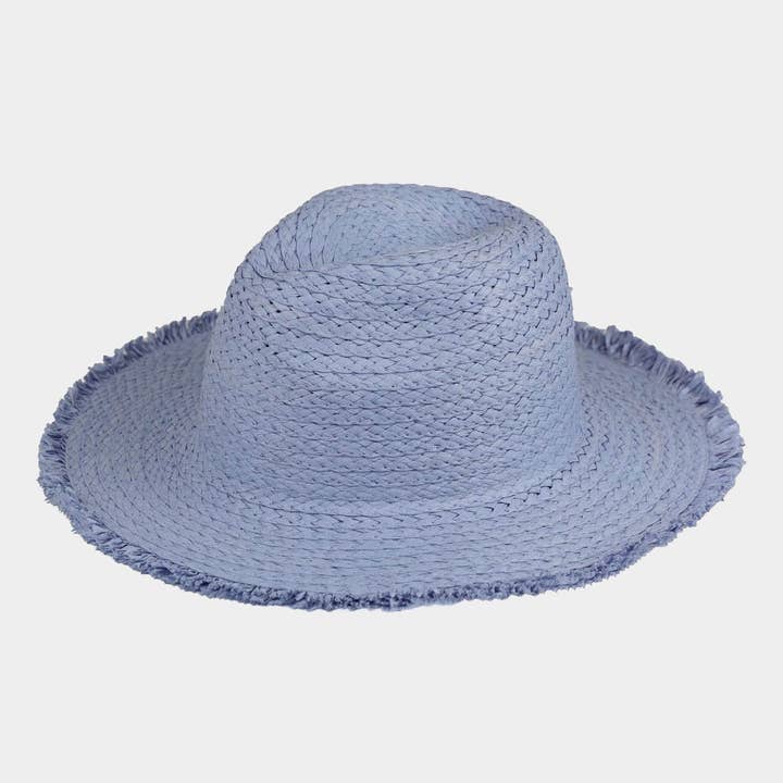 Sensibling Corp. - Wholesale Straw Hat - Women's - Frayed Solid Straw Sun Hat