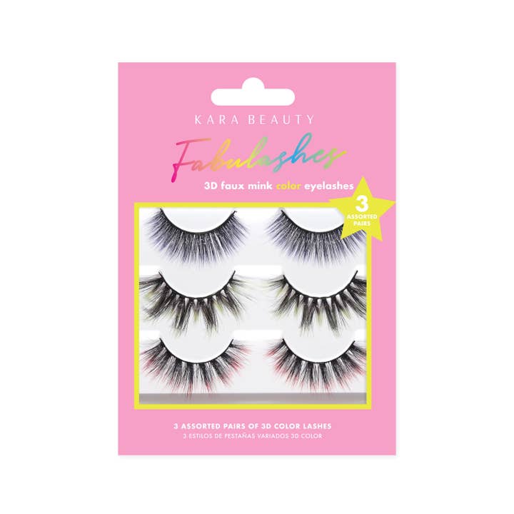 3D Faux Mink Colored FABULASHES Eyelashes Multi-Pack for wholesale by Kara Beauty
