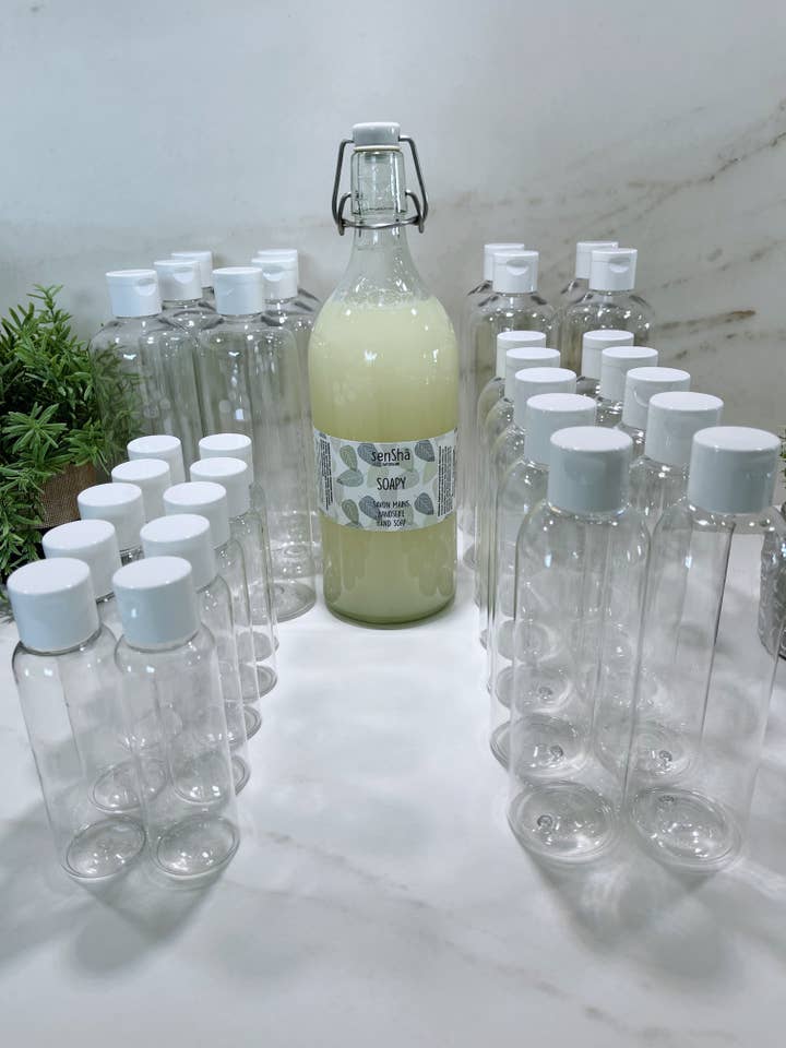 Starter Kit Vrac Soapy Savon Mains 1L avec flacons vides pour la vente par SenShâ Cosmetics Sàrl