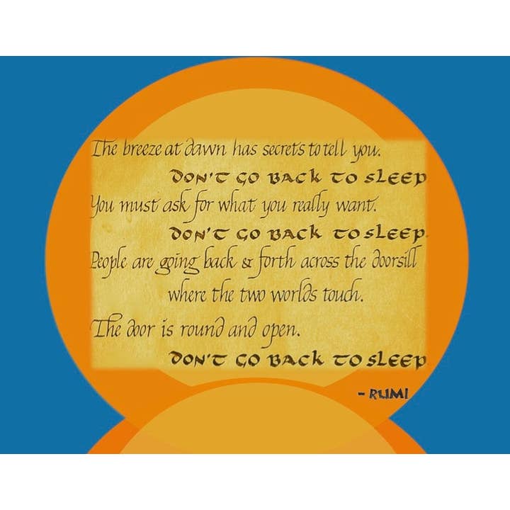 Card T015 Don't Go Back to Sleep -- Rumi for wholesale by ArtLight Media