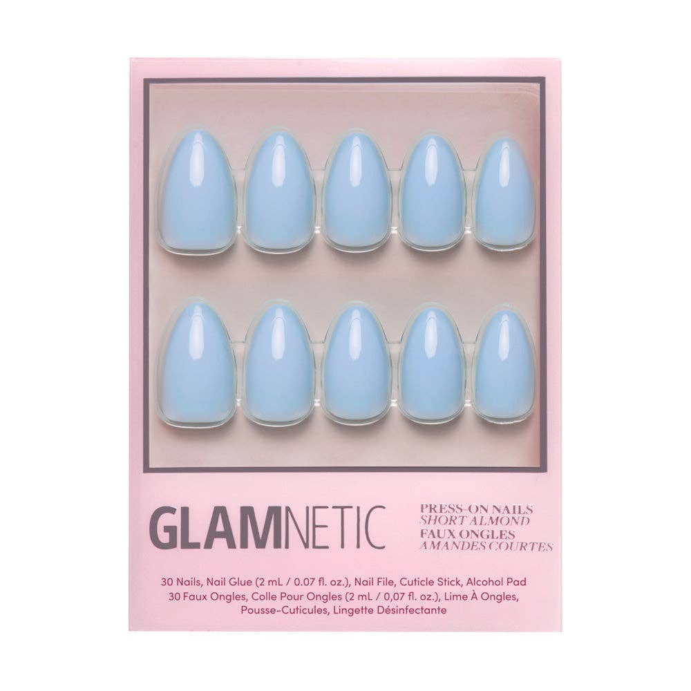 Glamnetic - Wholesale Press-On/Fake Nails - Soft Blue Press-On Nails | Short Almond Solid Nail1