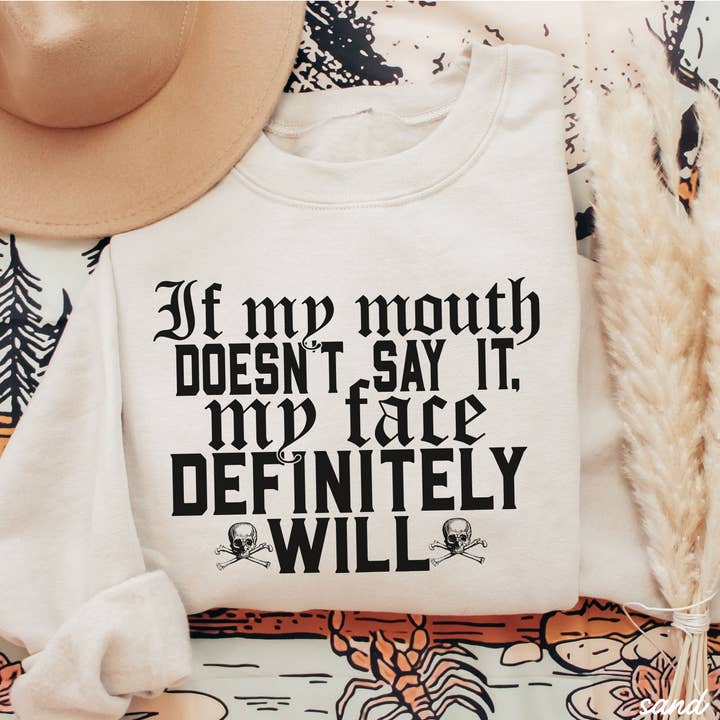 If My Mouth Sweatshirt *7 Colors (S-3X) for wholesale by Chloe Vs Tank