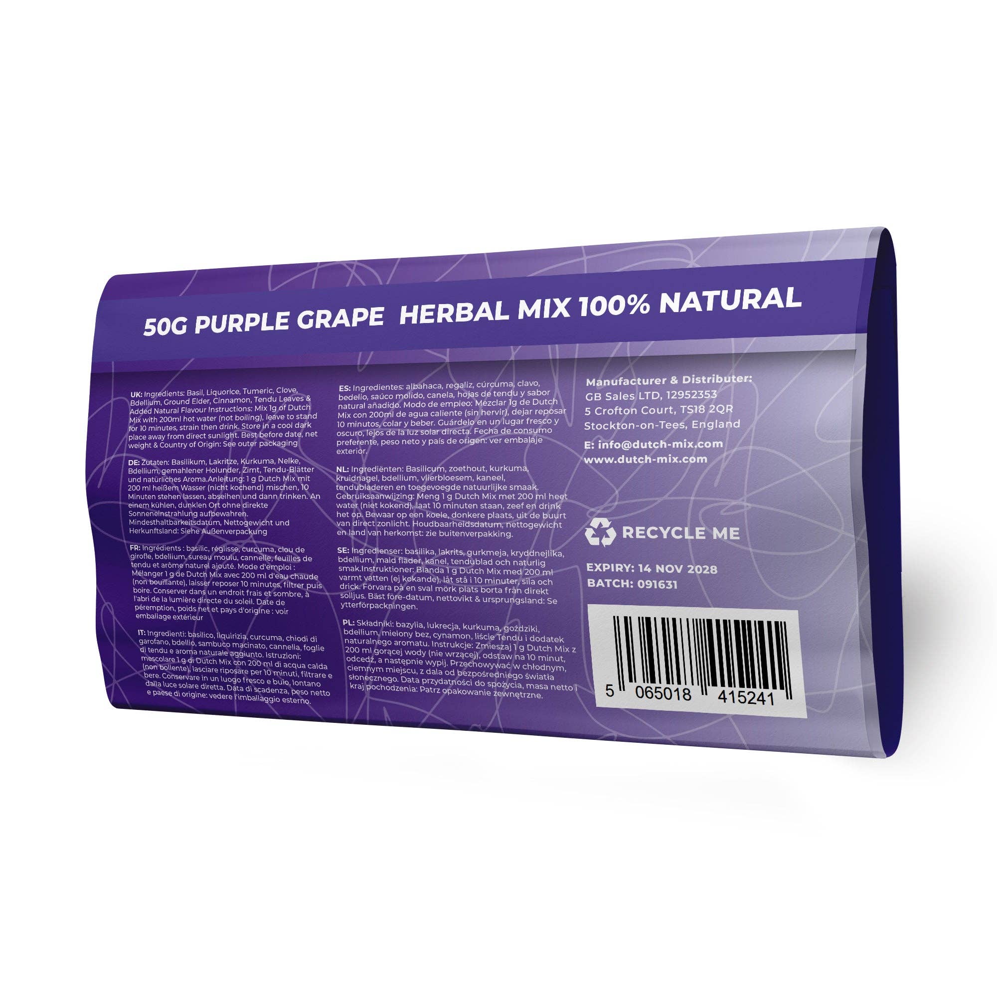 GB Sales Ltd - Wholesale Loose Tea - Purple Grape Flavour Dutch Mix2