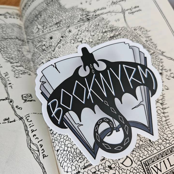 Nerd Lady Designs - Wholesale Sticker - Bookwyrm Dragon Sticker3