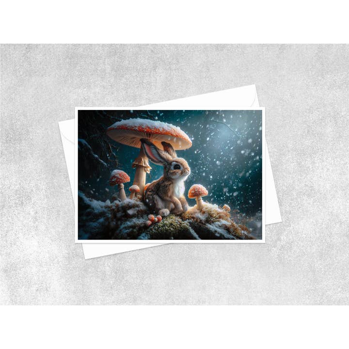 Förtrollat snöfall: Bunny's Forest Retreat-kort 159AS för wholesale av Salty Alyce