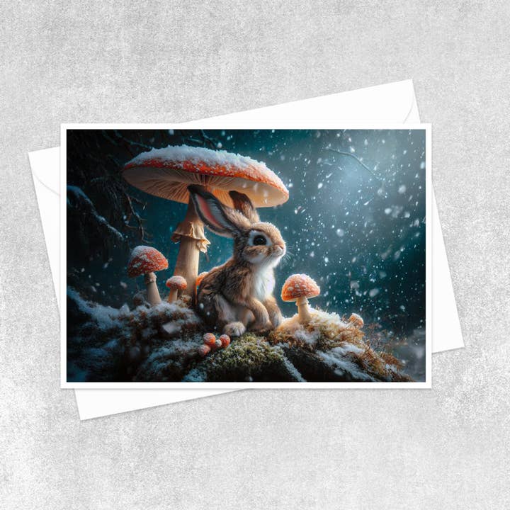 Verzauberter Schneefall: Bunnys Rückzugskarte im Wald 159AS für den Großhandel von Salty Alyce