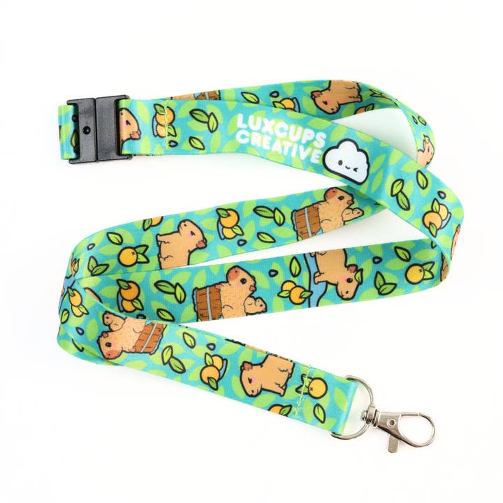 Capybara Cuties Lanyard for wholesale by LuxCups Creative
