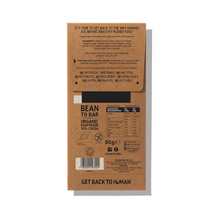 Hu – wholesale Chocolate bar – Hu Vanilla Crunch Dark Chocolate Bar - Box of 121