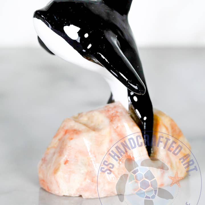 Marmor Orca Springende 2'' for engroshandel hos SS handcrafted Art