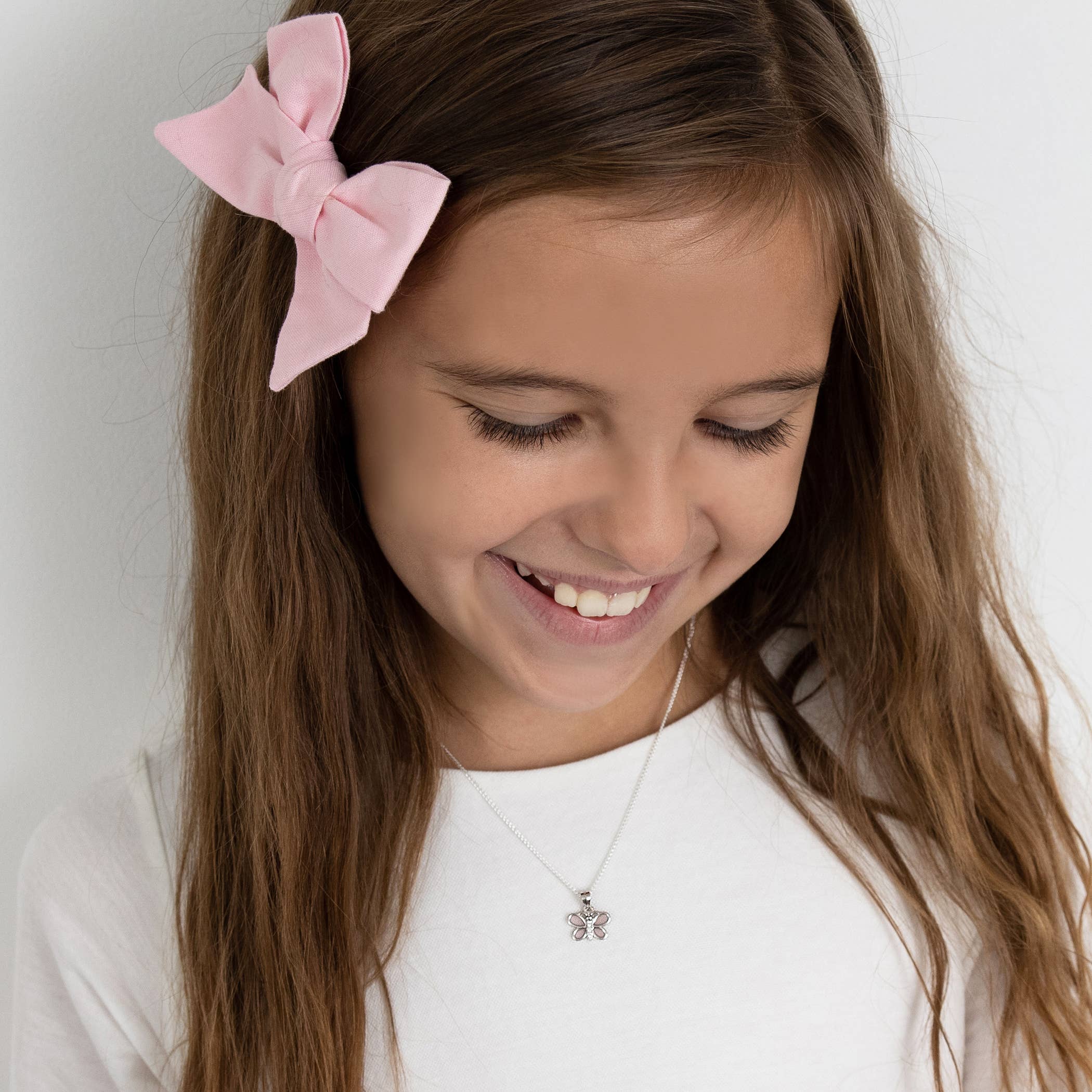 Cherished Moments – wholesale Halsband - Barn – Flickor Sterling Silver rosa fjäril halsband med CZs3