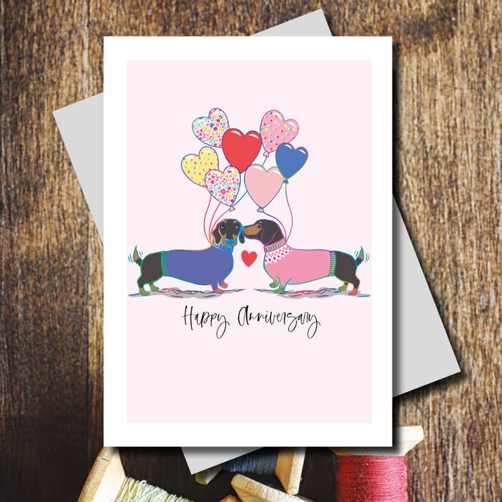 Marina B - Vendita all'ingrosso Biglietti di auguri per anniversario - Biglietto di auguri Pretty Lilly Anniversary Dogs