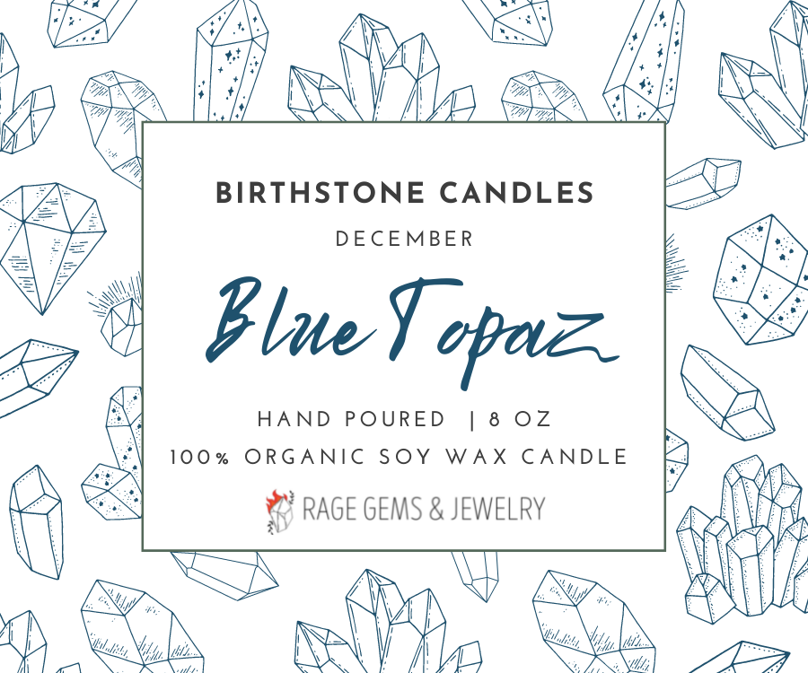 Rage Gems & Jewelry – Engroshandel Glaslys – December Birthstone Organisk Soy Wax Candle med Blå Topaz2