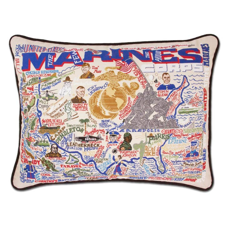 Marines Embroidered Pillow for wholesale by catstudio
